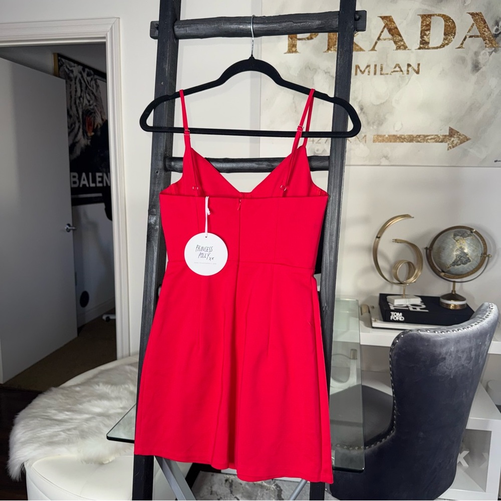 Princess Polly Novelle Red Bustier Mini Dress Adjustable Straps Womens 4 New NWT - Picture 13 of 15